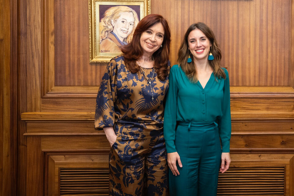 Cristina Kirchner y Alberto Fernández respaldaron a Irene Montero (Fuente: NA)