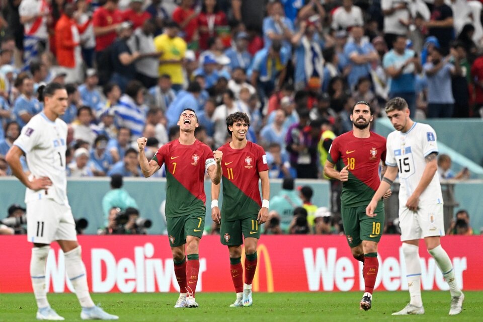 Cristiano lo grita con todo, pero el gol se lo dieron a Bruno Fernandes (Fuente: AFP)
