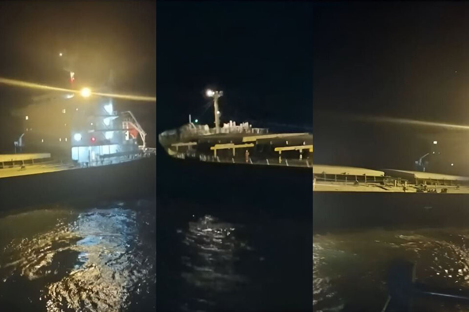 Un buque chocó contra un espigón del puerto de Quequén y casi se hunde