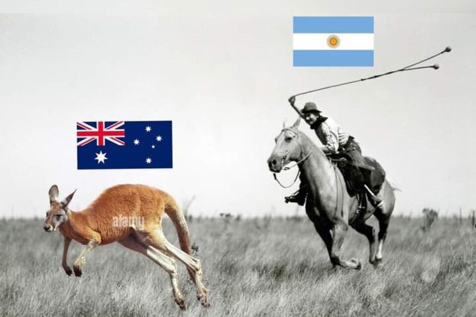Los hinchas de Argentina se hicieron notar una vez más en las redes sociales con sus memes por el partido ante Australia. (Twitter)