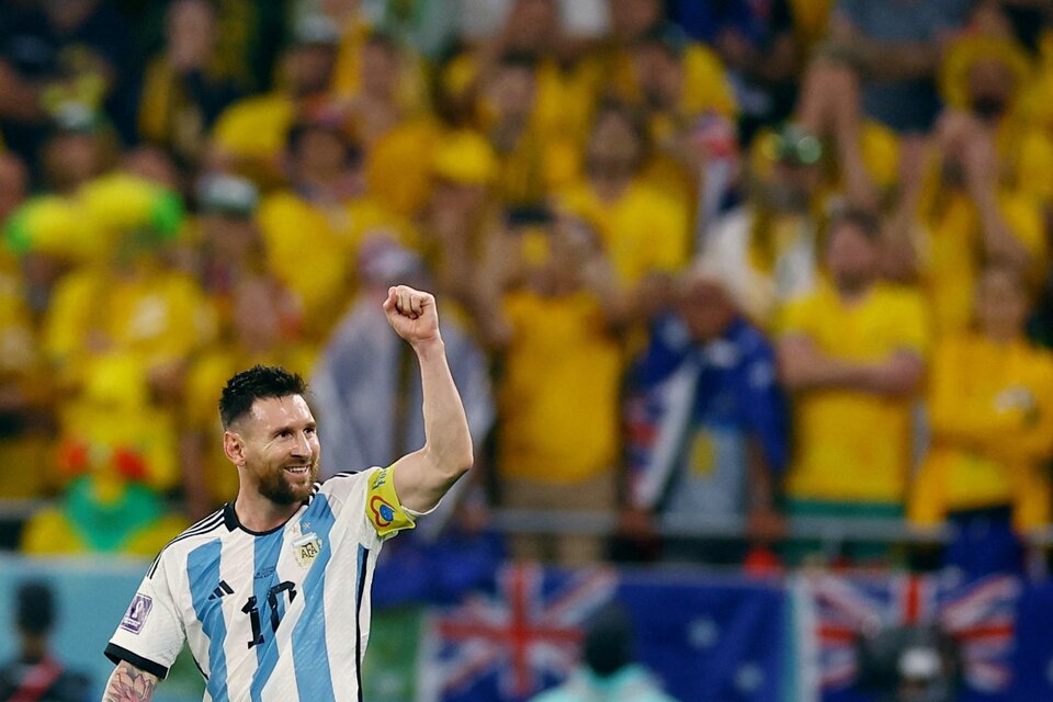 Messi, contento por el 2 a 1 de Argentina contra Australia en la Copa del Mundo en Qatar 2022. (Fuente: AFP)