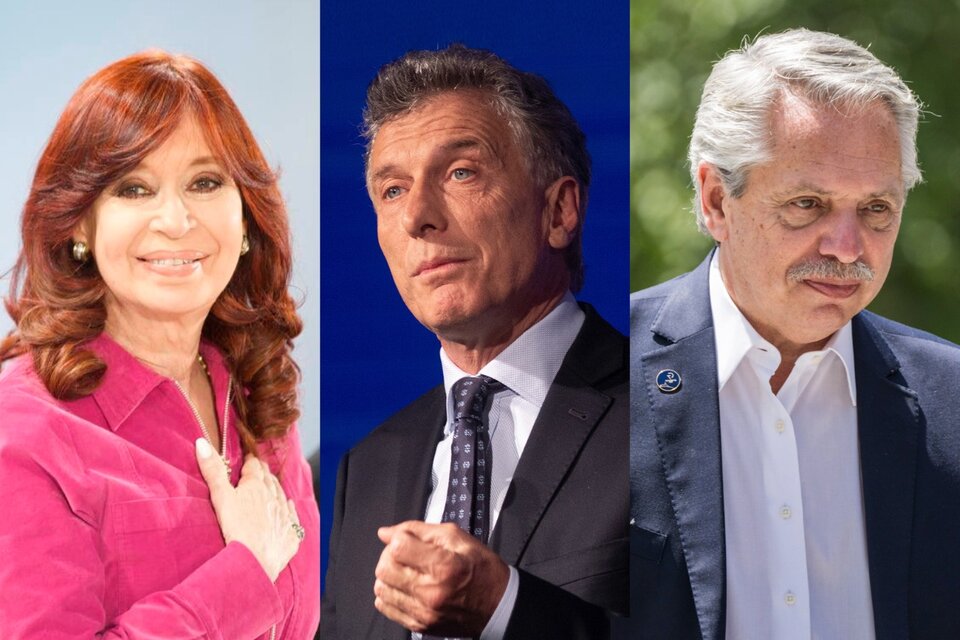 Cristina Kirchner, Mauricio Macri y Alberto Fernández.