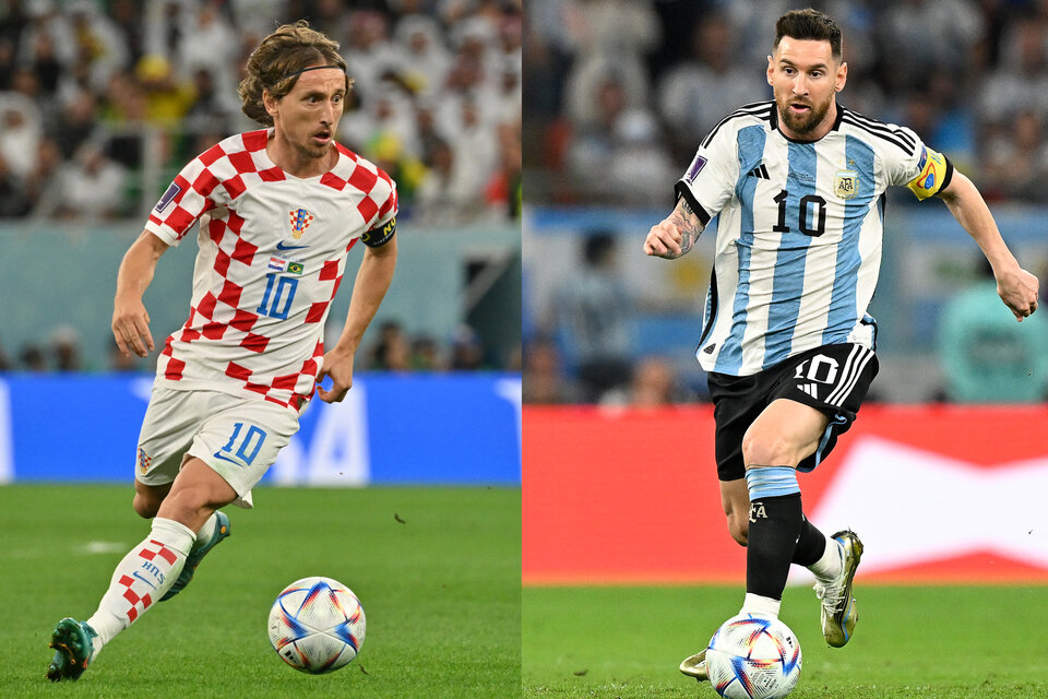 Luka Modrić y Lionel Messi, figuras y capitanes de Croacia y Argentina respectivamente. (Fuente: AFP)