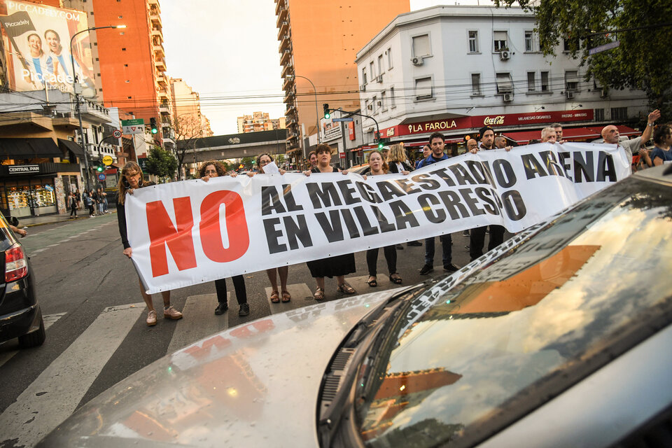 Protesta en Villa Crespo por el caos que genera el Movistar Arena (Fuente: Enrique García Medina)