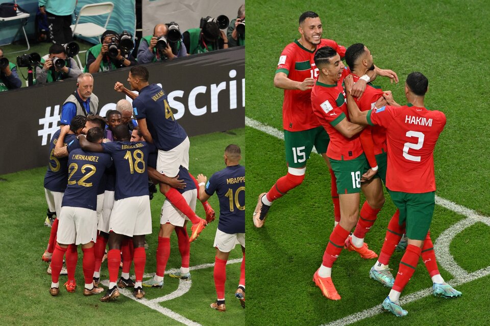 Francia y Marruecos se enfrentan por las semifinales del Mundial de Qatar 2022. Imagen: AFP/AFP.  