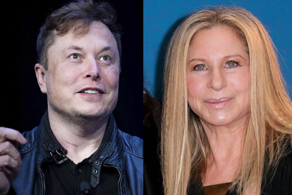 Elon Musk y su "admirada" Barbra Streisand. (Fuente: AFP)