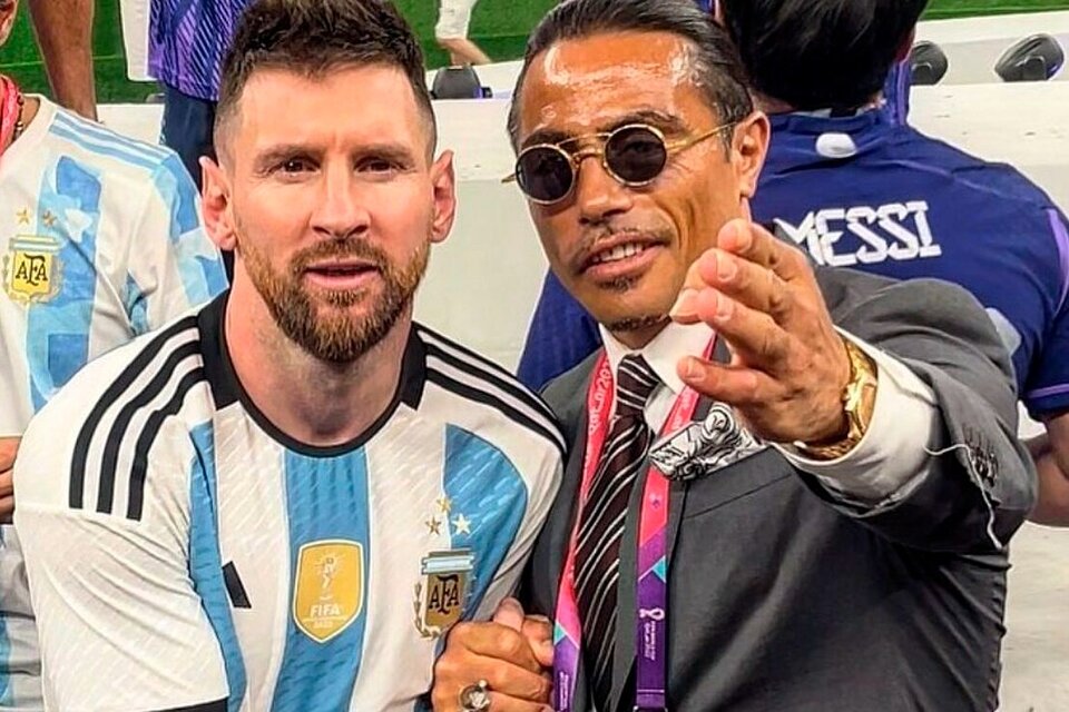 El chef Salt Bae y Lionel Messi, en plena celebración post final (Fuente: Instagram)