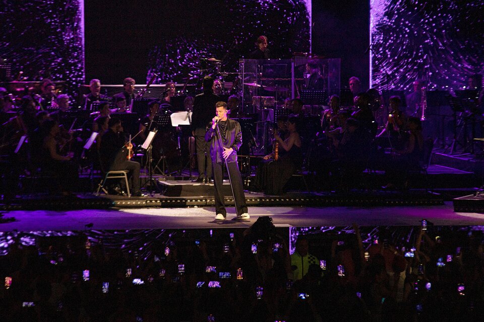 Ricky Martin en uno de los shows que brindó en el Movistar Arena de la Ciudad de Buenos Aires. Imagen: Télam. 