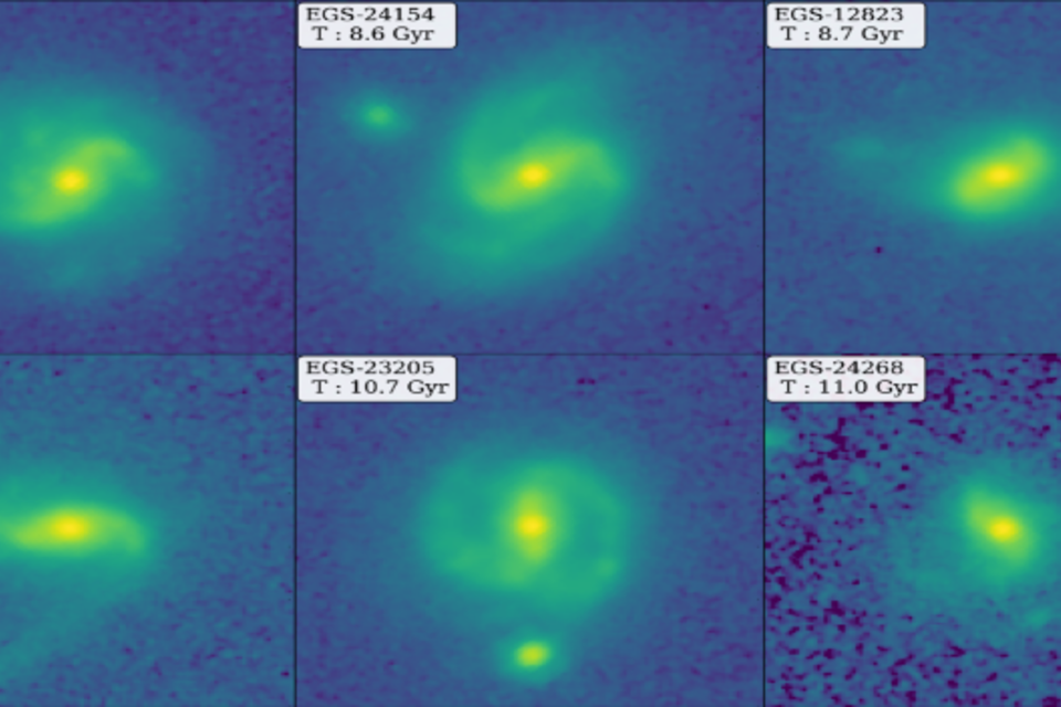 Una de estas galaxias, la EGS-23205, ya había sido observada por el telescopio espacial Hubble, pero la imagen que daba era poco más que una mancha en forma de disco.