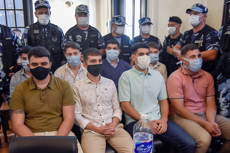 Los ocho rugbiers acusados de matar a Fernando Báez Sosa. Imágen: NA. 