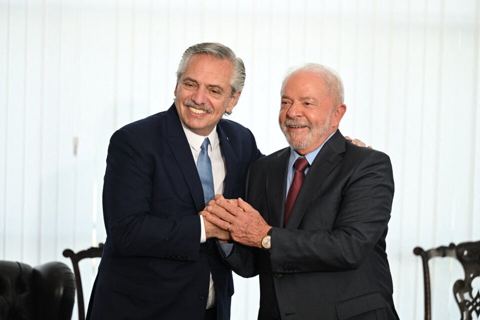 Alberto Fernández y Lula da Silva, juntos durante la asunción del jefe de estado brasileño, el pasado 1 de enero.  (Fuente: AFP)