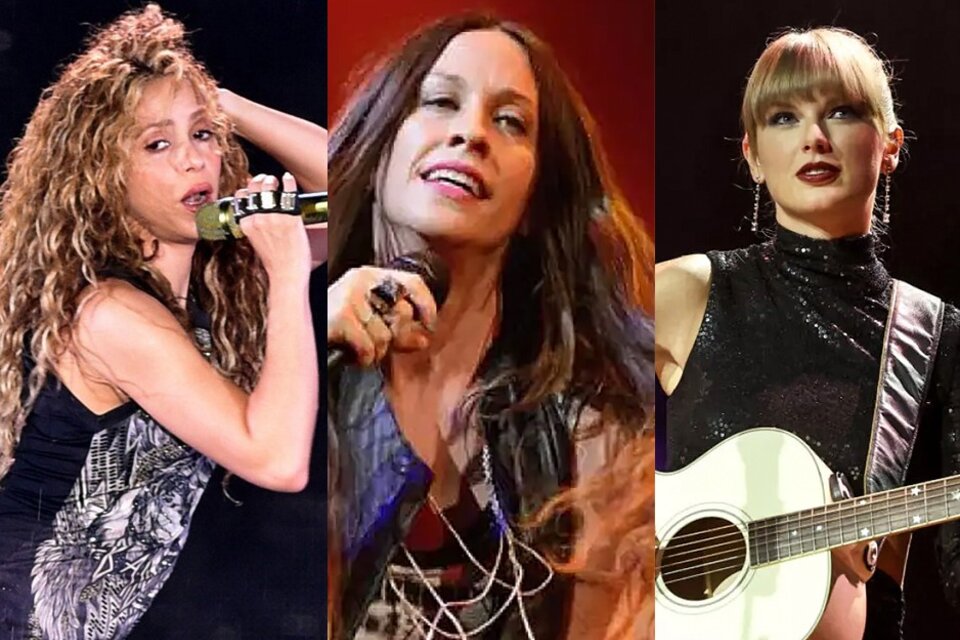 Shakira, Alanis Morissette y Taylor Swift le dedicaron canciones a sus ex. (Fuente: EFE)