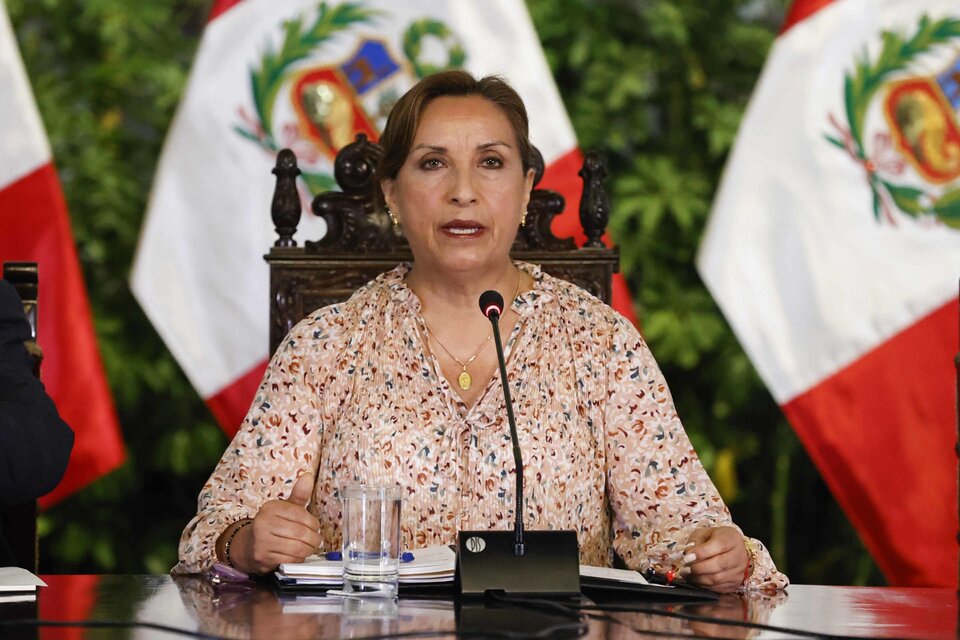 Boluarte, en su discurso en el Palacio de Gobierno de Lima (Foto: EFE).