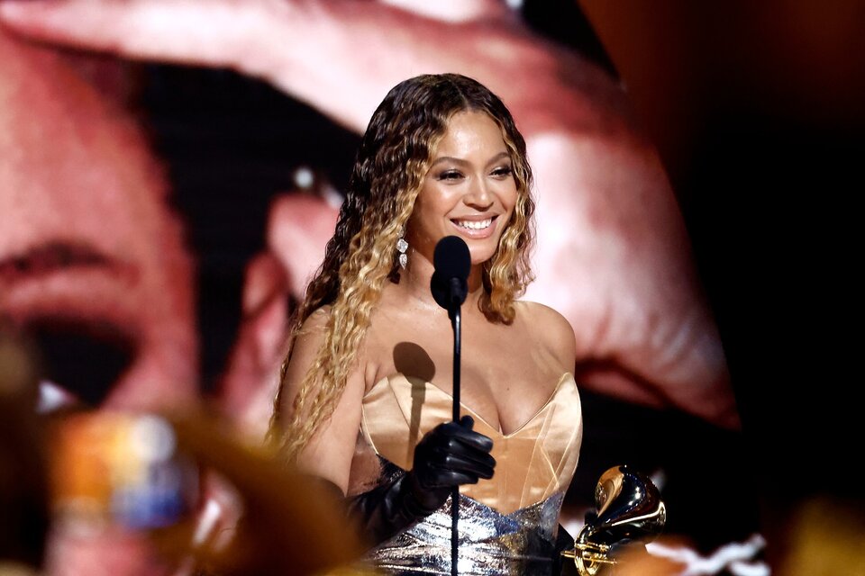 Beyoncé se convirtió en la máxima ganadora histórica del Grammy. (Fuente: AFP)