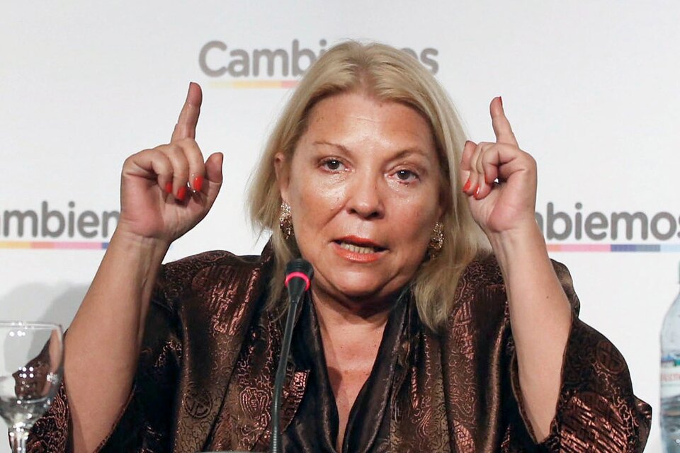 Carrió, de nuevo, con el outfit de candidata (Fuente: NA)