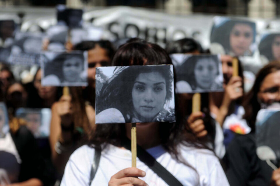 El rostro de Lucía como pancarta en una manifestación.