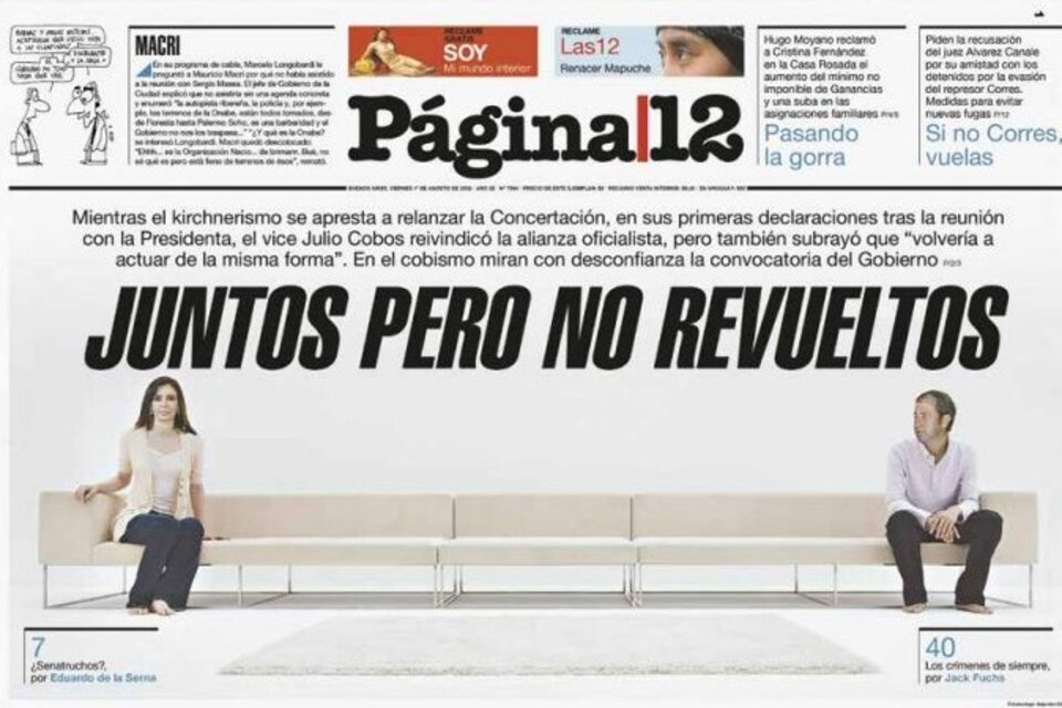 Cristina Kirchner en tapas de Página|12 