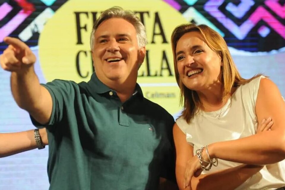 El candidato a gobernador de Hacemos por Córdoba, Martín Llaryora, junto a la intendenta radical Miryam Prunotto.