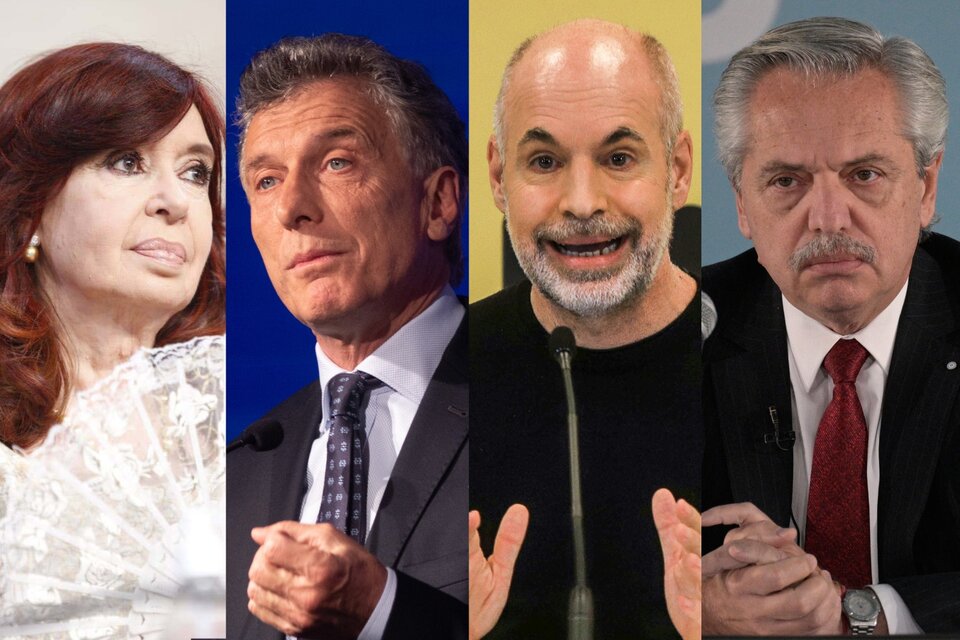 Cristina Kirchner, Alberto Fernández, Horacio Rodríguez Larreta y Mauricio Macri