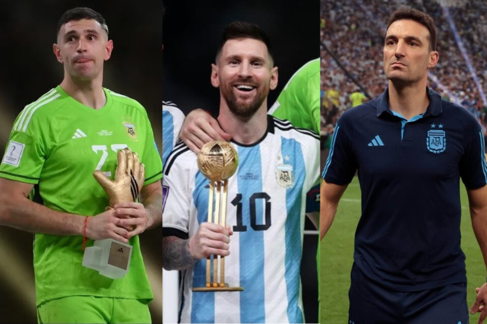Todos los nominados a los premios The Best 2022, con Lionel Messi, "Dibu" Martínez, Lionel Scaloni y la hinchada argentina como candidatos. (Fuente: AFP y EFE)