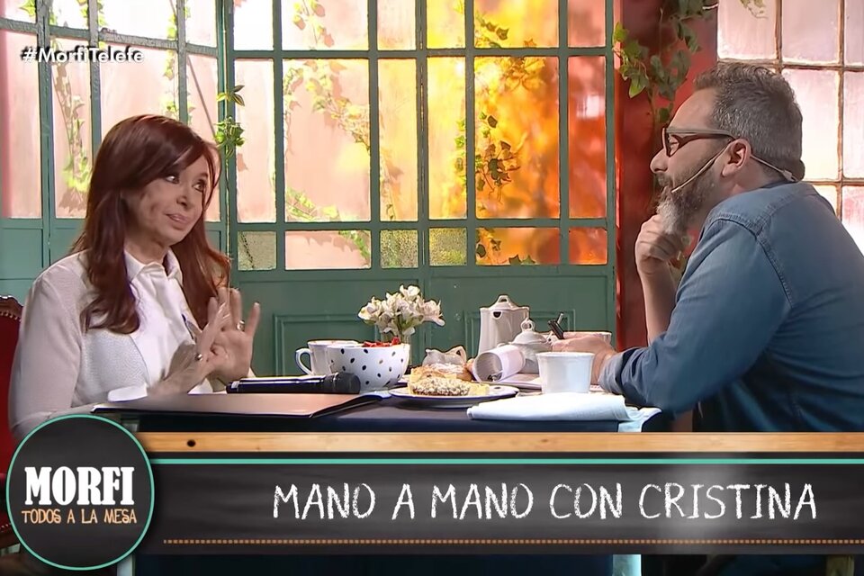 CFK y Rozín, durante la entrevista del 17 de octubre de 2017. (Fuente: Captura de pantalla)