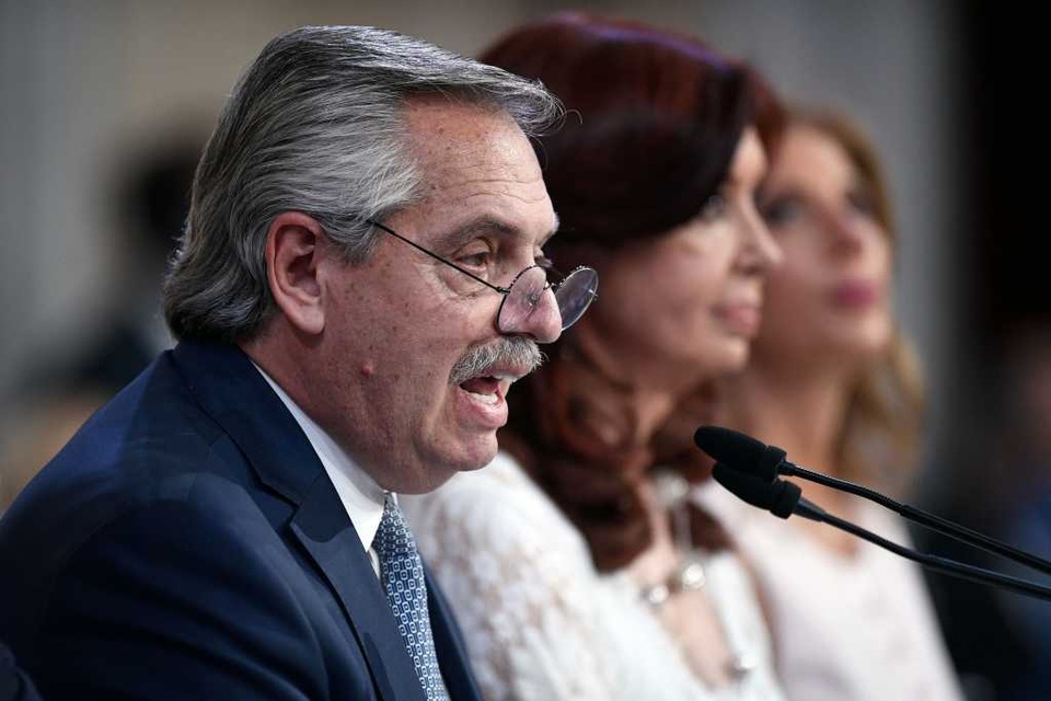 Alberto Fernández y  Cristina Fernández de Kirchner en la apertura de la pasada Asamblea Legislativa (Fuente: NA)