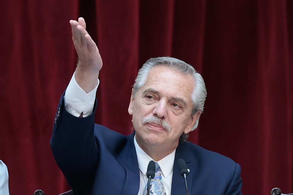 El presidente Alberto Fernández en la inauguración de las sesiones ordinarias del Congreso 2023. (Fuente: AFP)