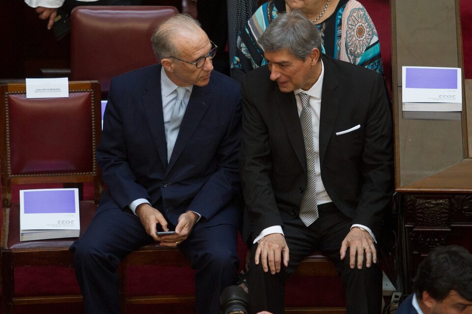 Carlos Rosenkrantz y Horacio Rosatti, los jueces de la Corte Suprema en la Asamblea Legislativa. (Fuente: Bernardino Avila)