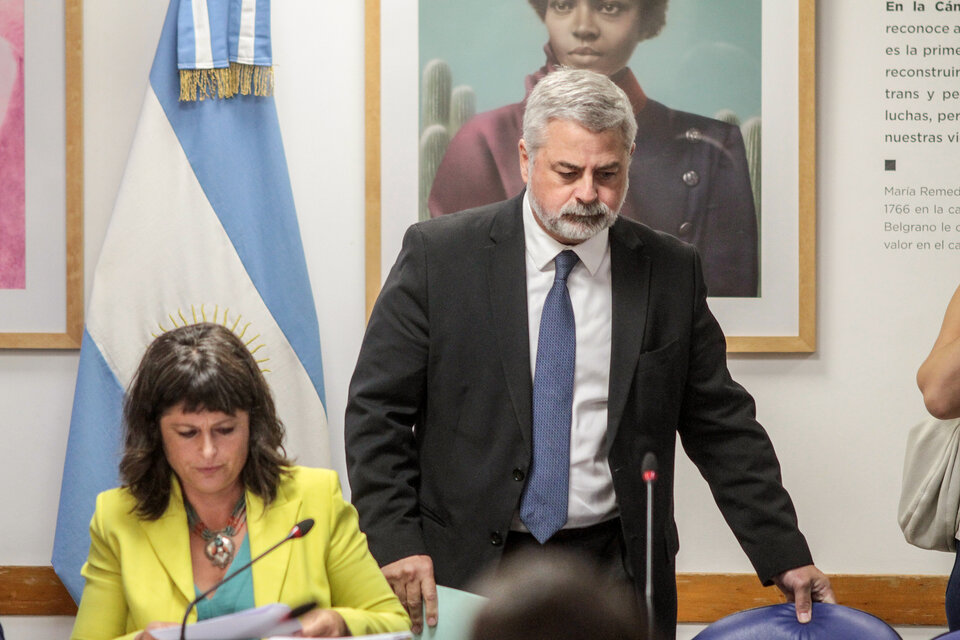 El juez Sebastián Ramos, cuando declaró ante la Comisión de Juicio Político de la Cámara de Diputados. (Fuente: Bernardino Avila)