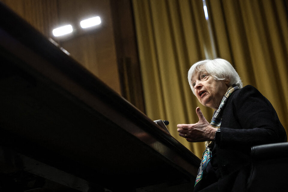 Janet Yellen, secretaria del Tesoro de EE.UU., trató de llevar tranquilidad a los mercados. (Fuente: AFP)