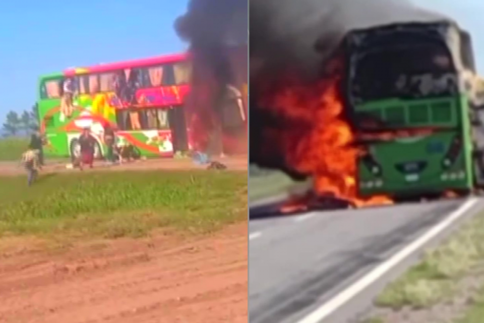 Un micro de larga distancia se incendió en Tucumán y los pasajeros tuvieron que escapar
