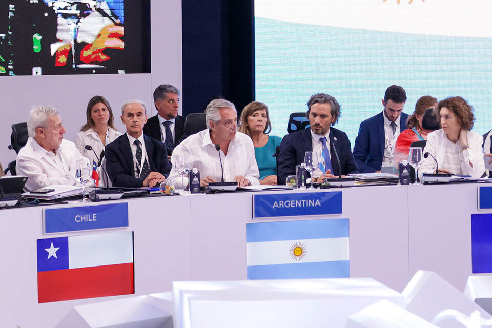 Alberto Fernández en el Centro de Convenciones del Ministerio de Relaciones Exteriores de Republica Dominicana. (Fuente: Presidencia)