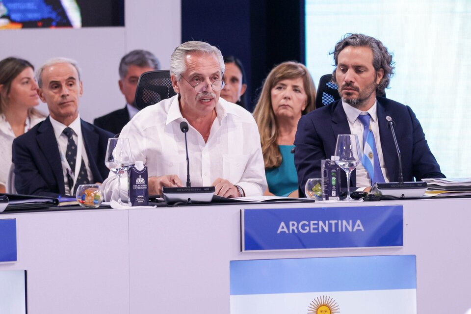 El presidente Alberto Fernández en la cumbre de Santo Domingo. (Fuente: NA)