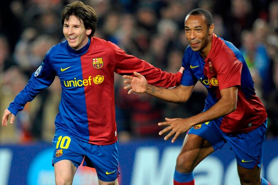 Messi y Herny, cuando compartían delantera en el Barcelona. (Fuente: AFP)
