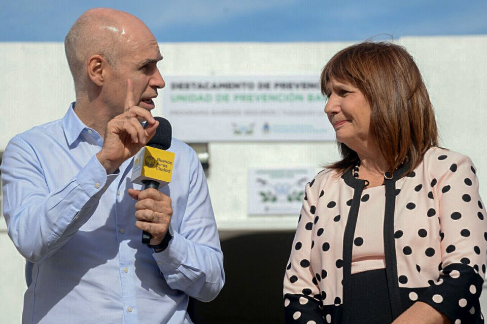 Horacio Rodríguez Larreta y Patricia Bullrich, los principales contrincantes del PRO en la puja por postularse a la Presidencia. (Fuente: Télam)