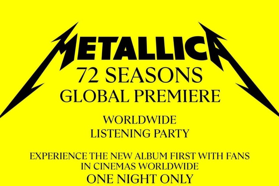 Metallica presenta "72 Seasons" en cines argentinos: cuándo es y cómo conseguir entradas 