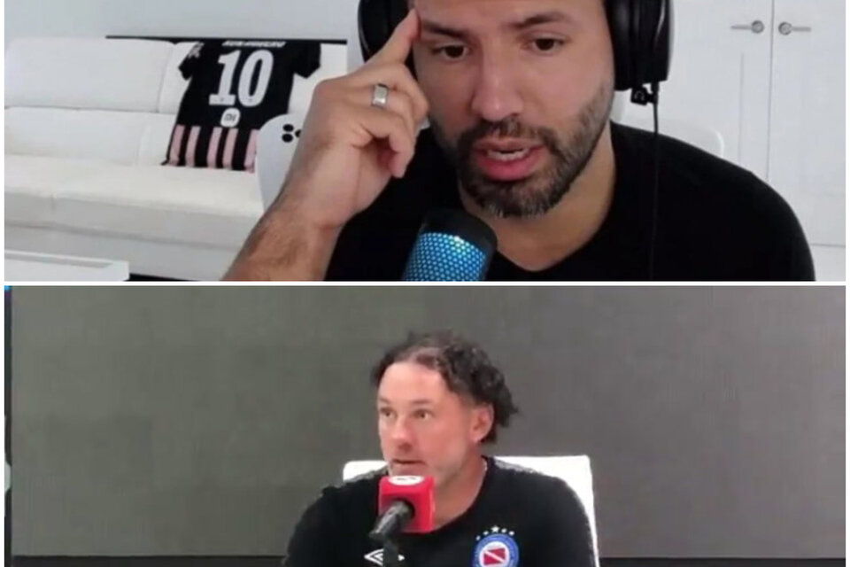 "Kun" Agüero y Gabriel Milito hablaron sobre la situación del club. Imagen: captura de video