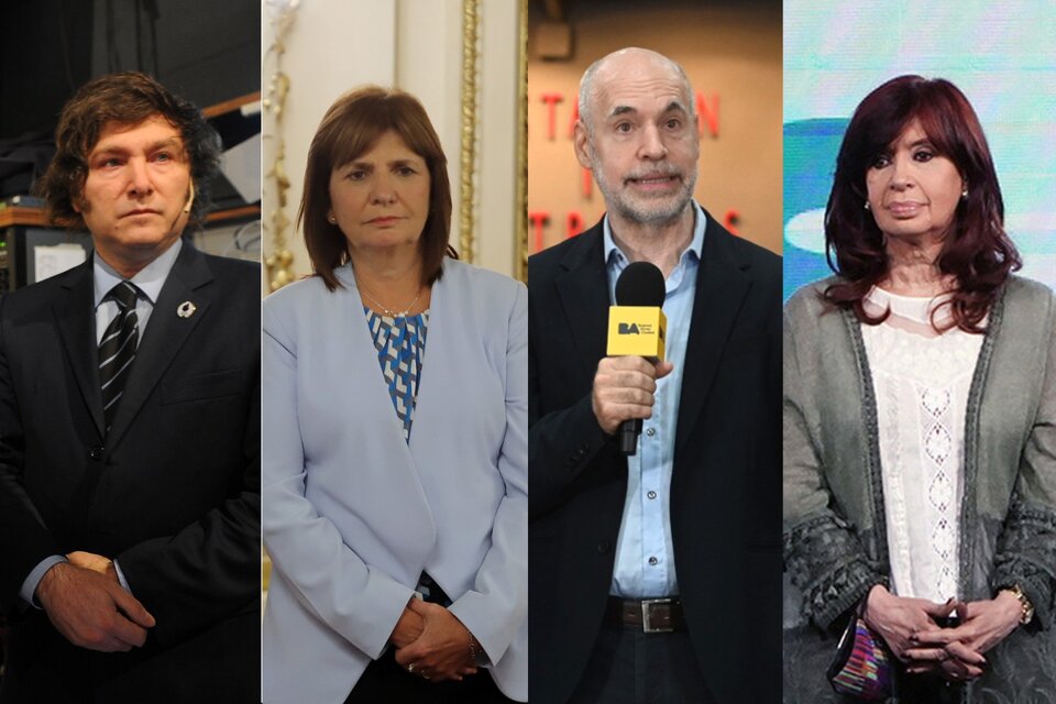 Javier Miler, Patricia Bullrich, Horacio Rodríguez Larreta y Cristina Kirchner.