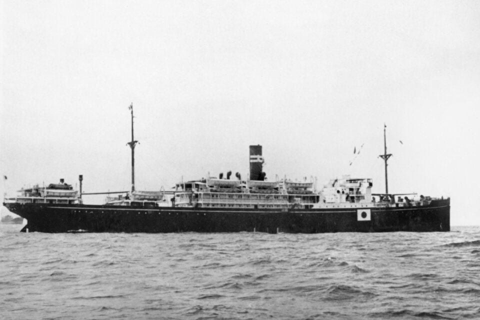 El barco hundido el 1º de julio de 1942.  (Fuente: EFE)