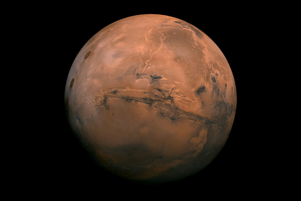 Google Mars, el mapa interactivo de la NASA, es la imagen global de mayor resolución del Planeta Rojo jamás creada. Foto: NASA