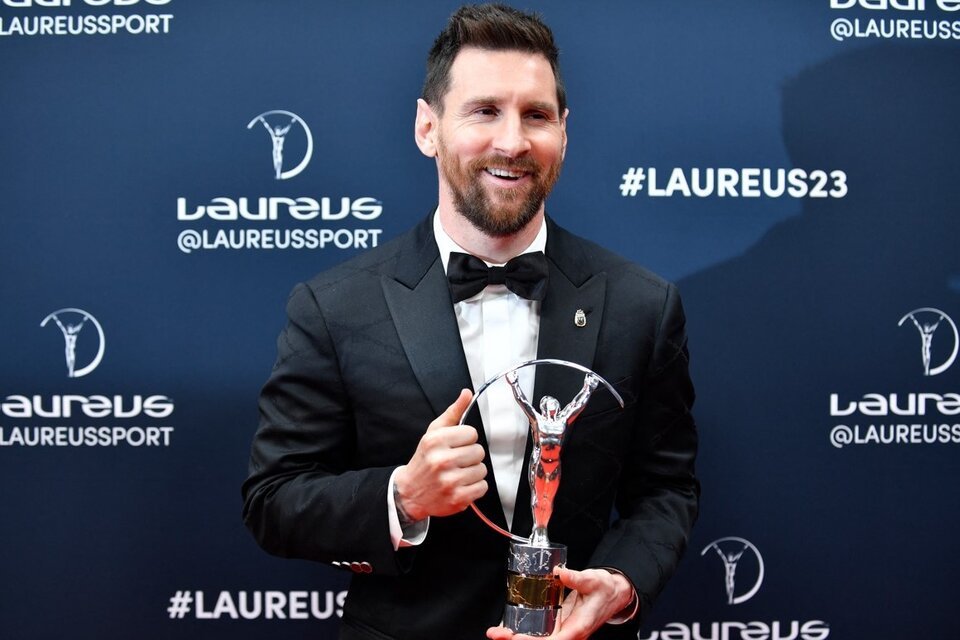 Lionel Messi recibió el galardón a mejor deportista en los Premios Laureus.  (Fuente: AFP)