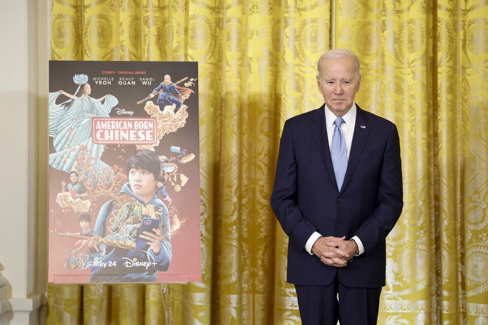 Joe Biden asistió a  la proyección de una película en la Casa Blanca en honor a la comunidad asiático-americana. (Anna Moneymake/Getty Images via AFP)