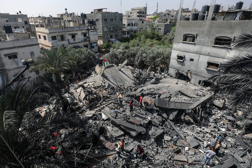 Así quedóla casa del lider de la Jihad Islámica Anas Al-Masri en Gaza después de un bombardeo israelí. (Fuente: EFE)