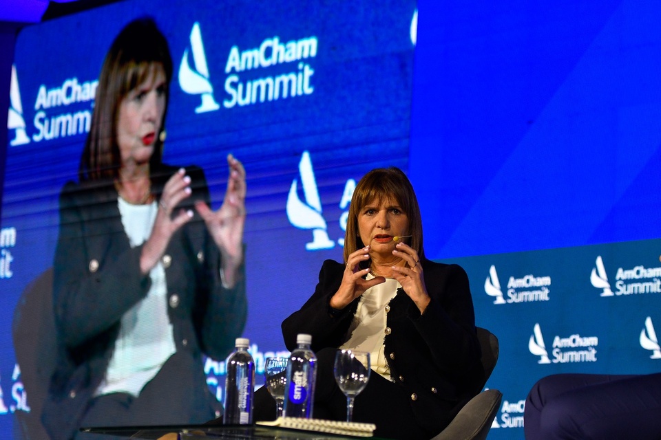 Bullrich, la titular del PRO, en el encuentro de empresas estadounidenses (Fuente: Télam)