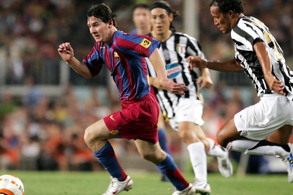 Lionel Messi, frente a la Jueventus en la Copa Gamper de 2005. (Fuente: EFE)