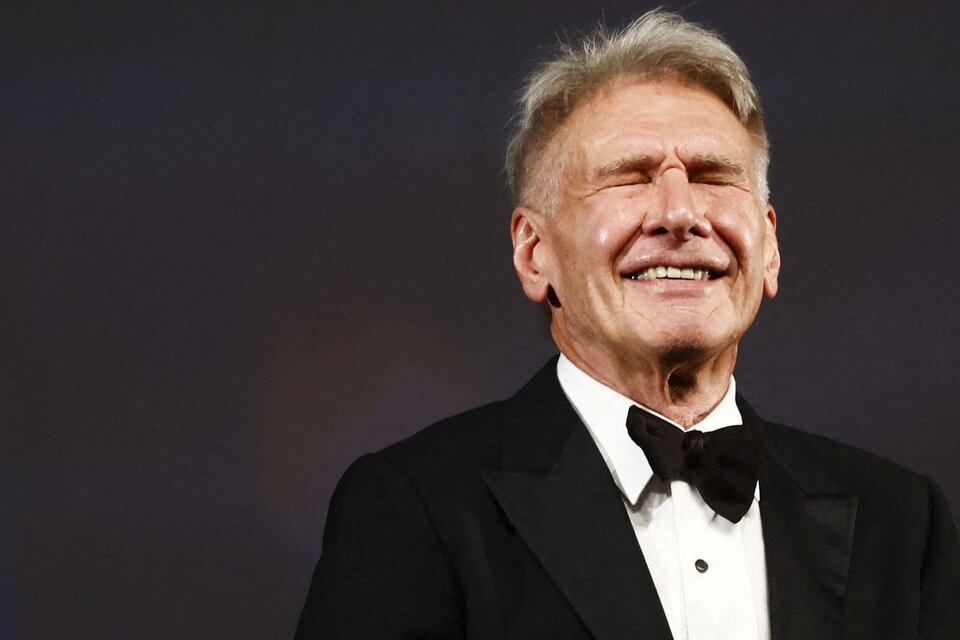Una emocionado Harrison Ford sfue homenajeado en el Festival de Cannes, por su trayectoria. (Fuente: AFP)