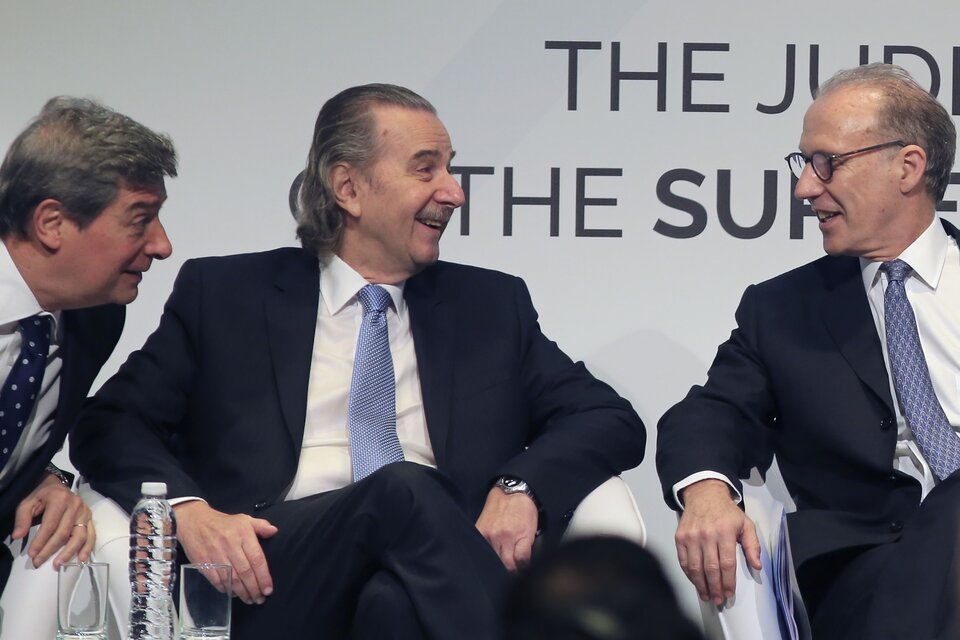 Horacio Rossatti, Juan Carlos Maqueda y Carlos Rosenkrantz, la actual mayoría de la Corte Suprema. (Fuente: NA)