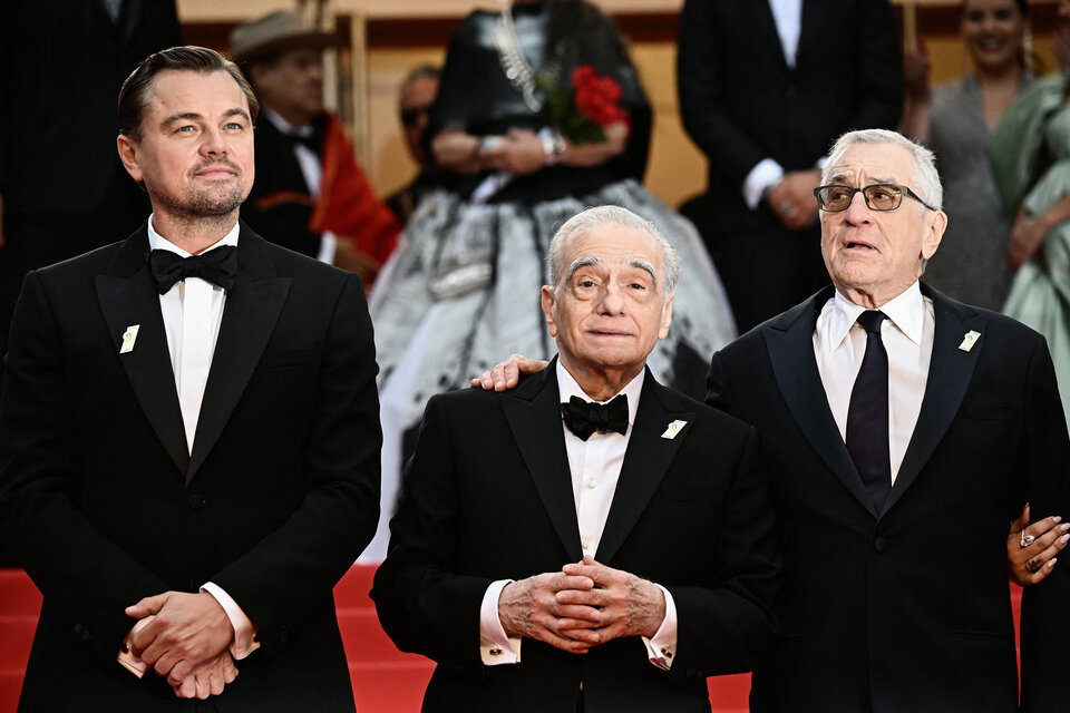 DiCaprio, Scorsese y De Niro en la alfombra roja de Cannes.  (Fuente: AFP)