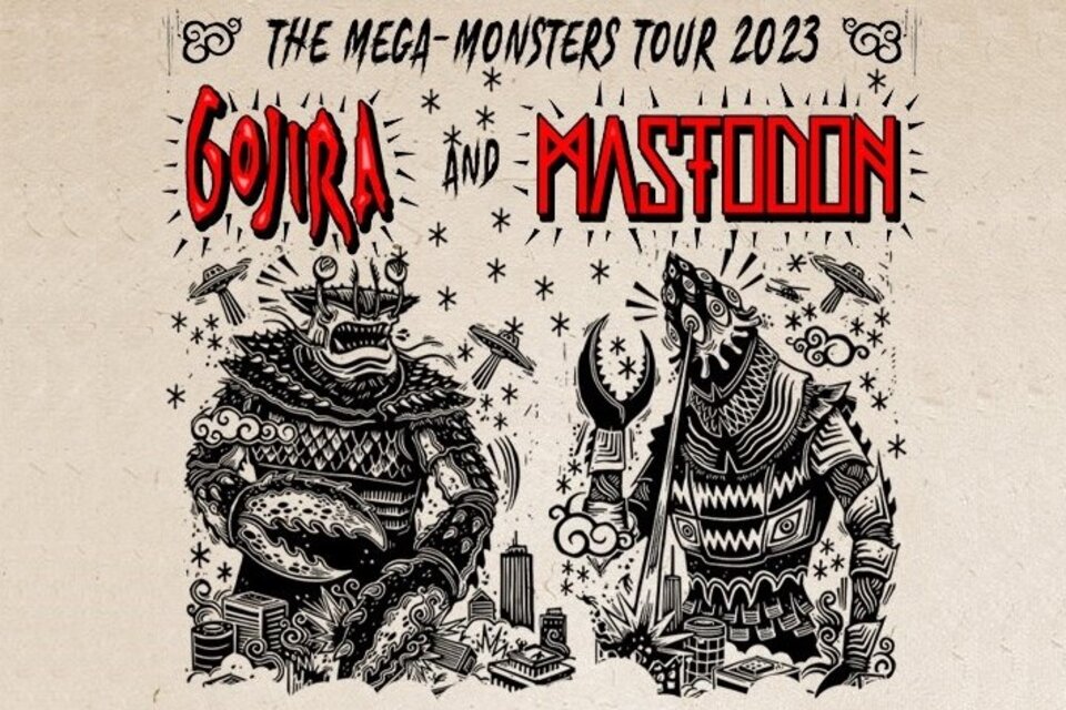 Gorija y Mastodon tocarán el 17 de noviembre en el Movistar Arena de Buenos Aires. Imagen: @MovistarArenaAr.