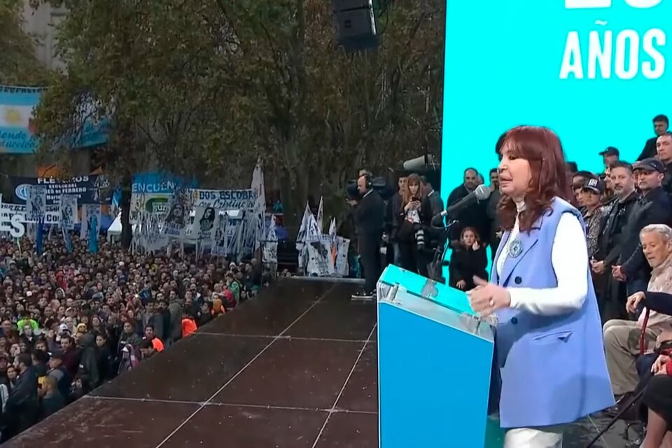 Cristina Fernández de Kirchner en vivo desde Plaza de Mayo